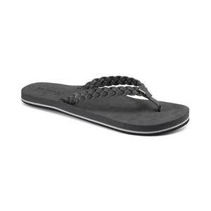 NEW COBIAN women's bethany braided pacifica flip-flops in charcoal